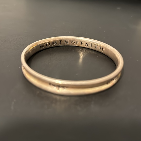 Women of Faith Bangle Bracelet, Inspirational, Silver, Gold, Boho - Picture 3 of 10